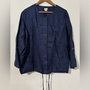 Chicos - Navy Utility Linen Jacket